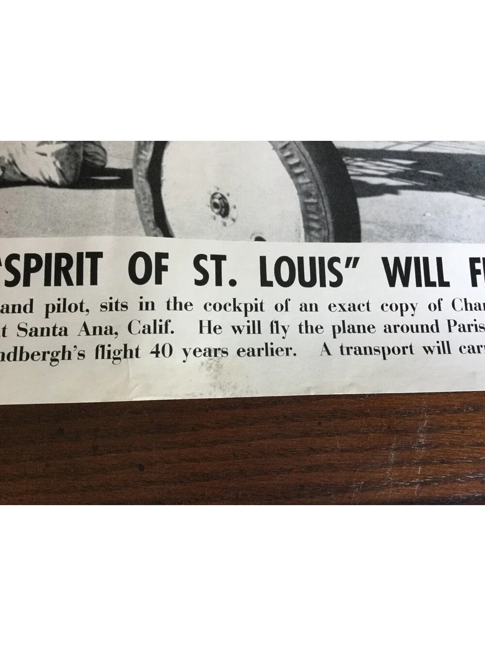 Illustrated Current News Photo Re-Created Spirit of St. Louis Lindbergh Tallman